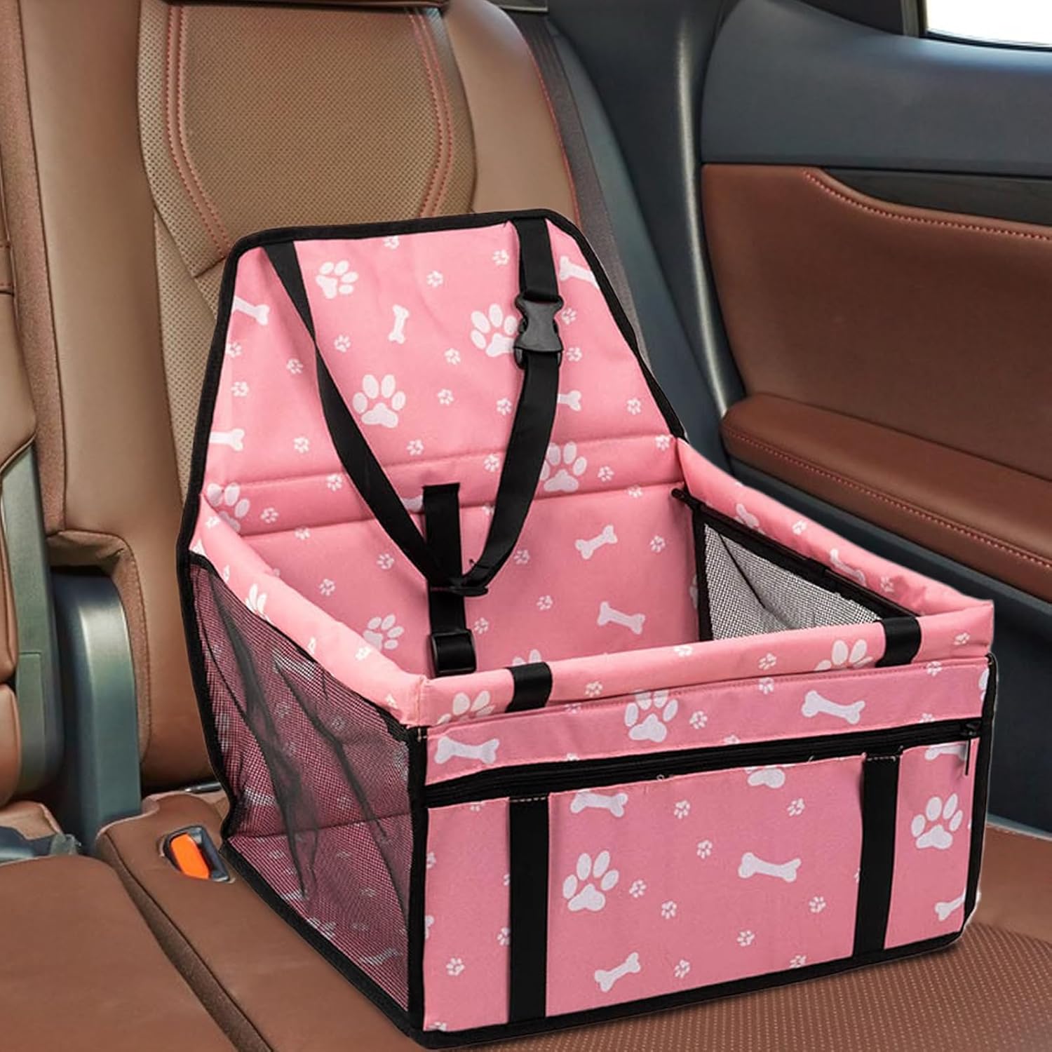 Car Seat for Small Dogs – Car Seat and Pet Travel Bed with Pockets, Washable Cover Travel Accessories for Pets Daily Walks Travel Veterinarian 4