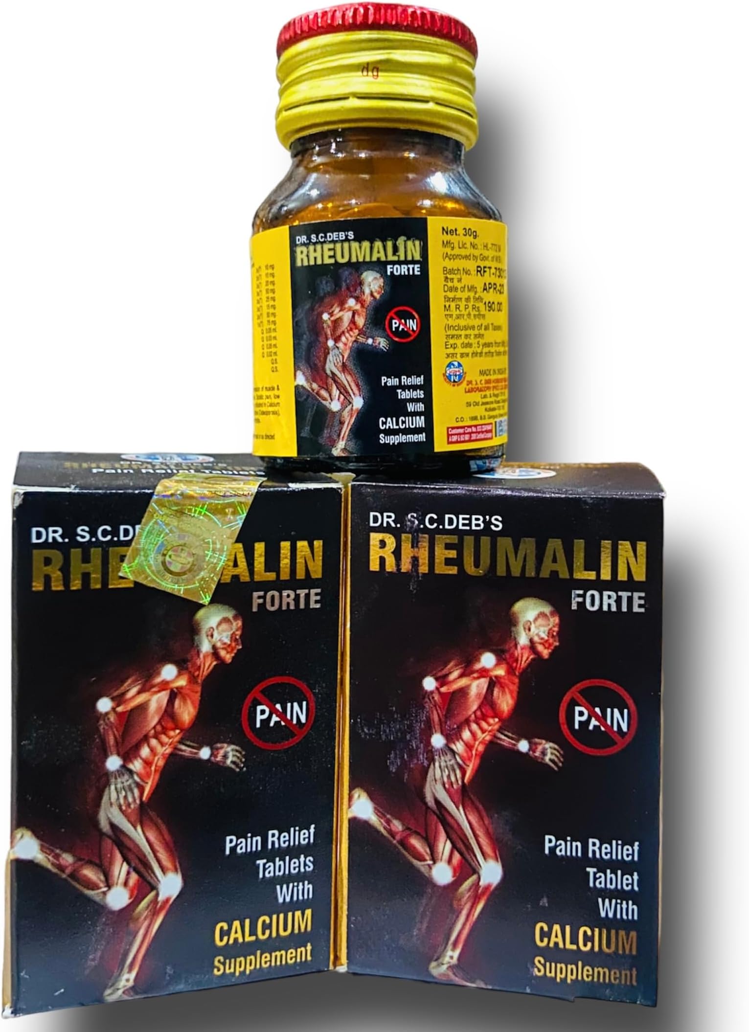 AABB20 Dr SC Debs Rheumalin Forte Pain Relief Tablet With Supplement - SET OF 2 Bottles