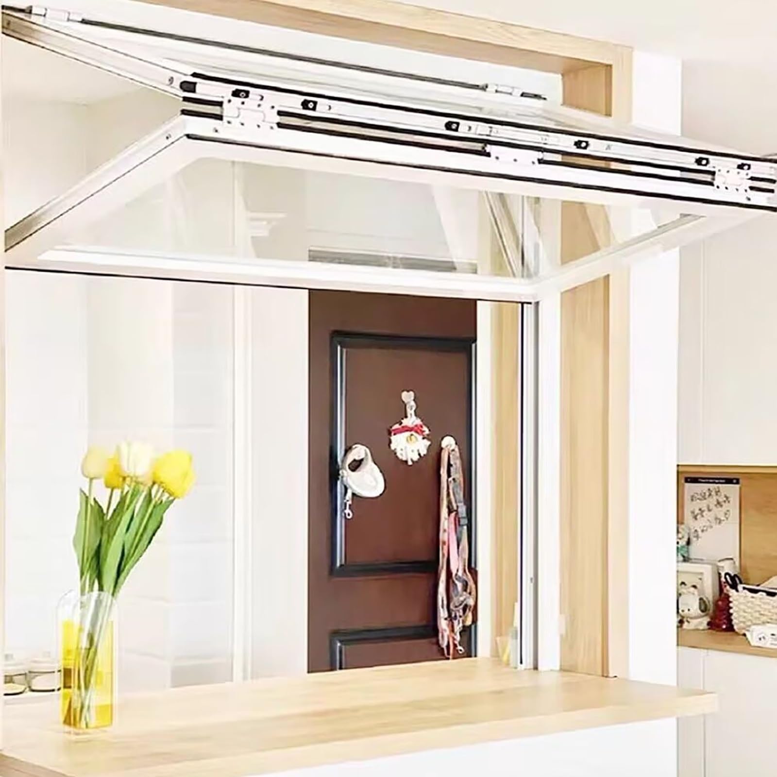 Ventana deslizante plegable de aluminio ideal para optimizar el servicio en cafeterías