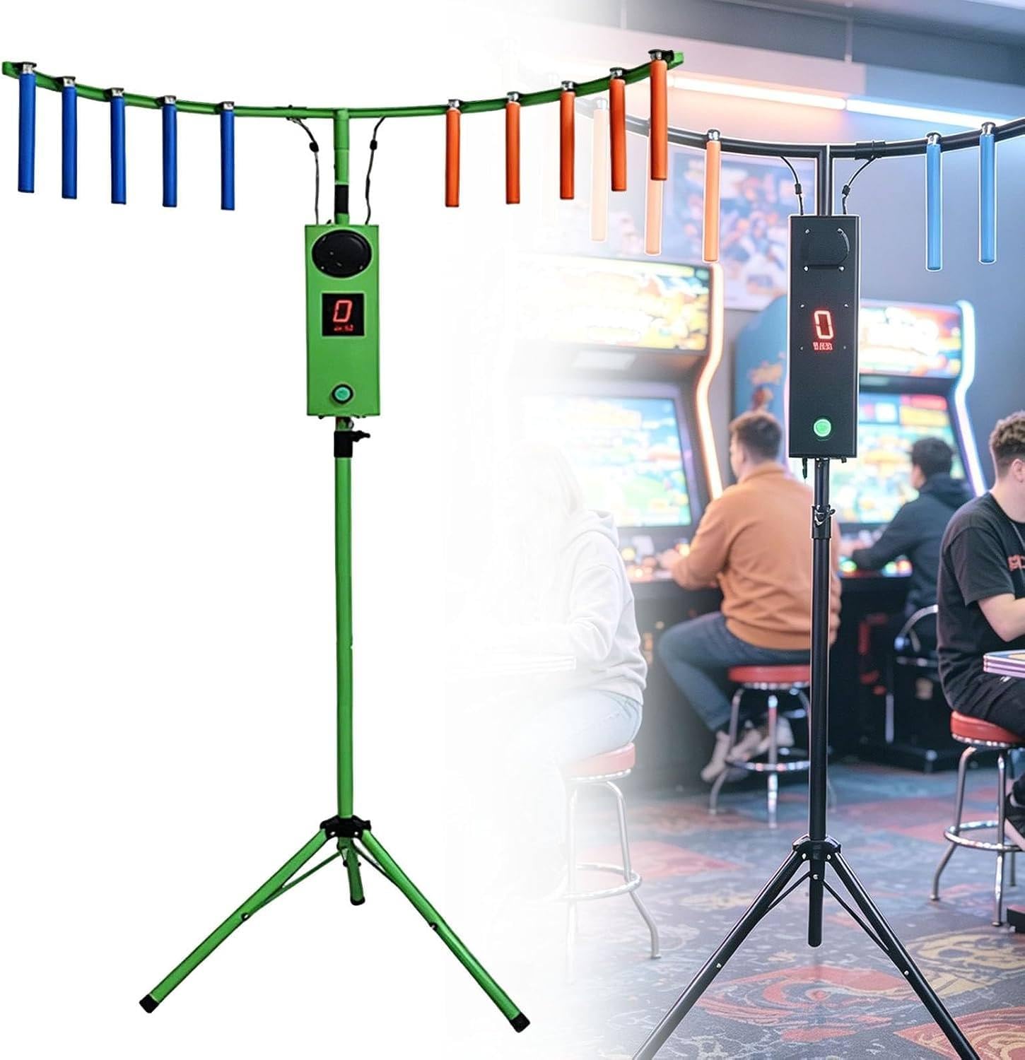 XUXIAO Catch Stick Arcade Game Machine, Reflex Stick Challenge Game, Green