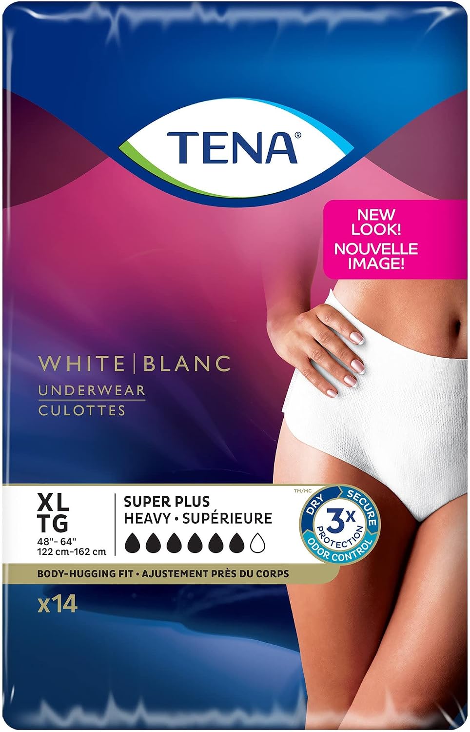 TENA Women Super Plus Underwear, Incontinence, Disposable, Heavy Absorbency, XL, 14 Count