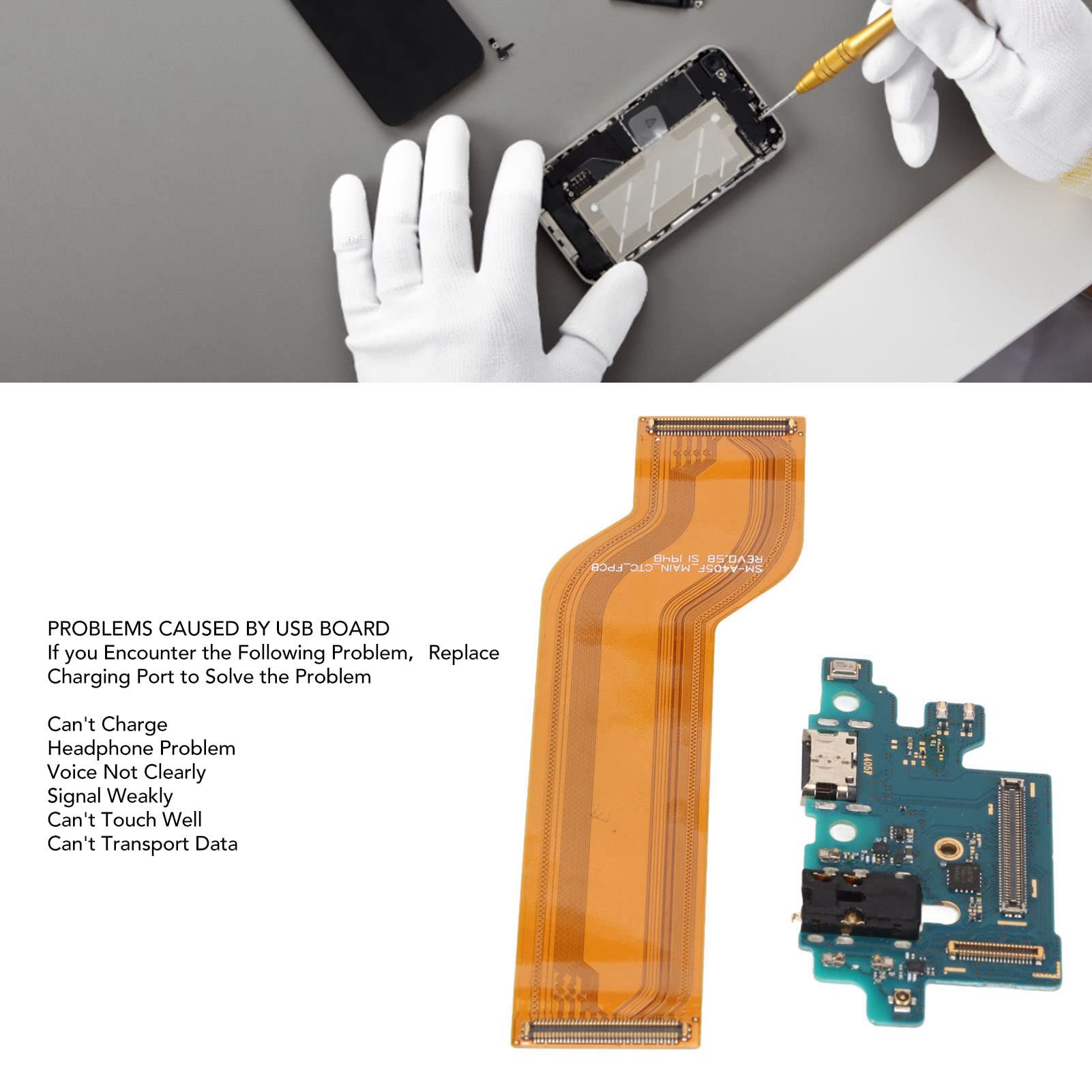 iParto Kit di ricambio per porta di ricarica per Samsung Galaxy A54 5G SM-A546U USB Flex Dock Connector Charging Flex Sostituzione con strumenti
