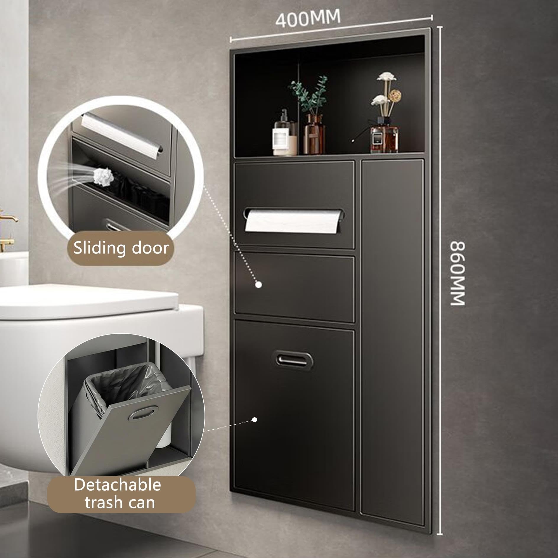304 Edelstahl Nische, Unterputz Toilettenpapierhalter,Rollenhalter WC Modul
