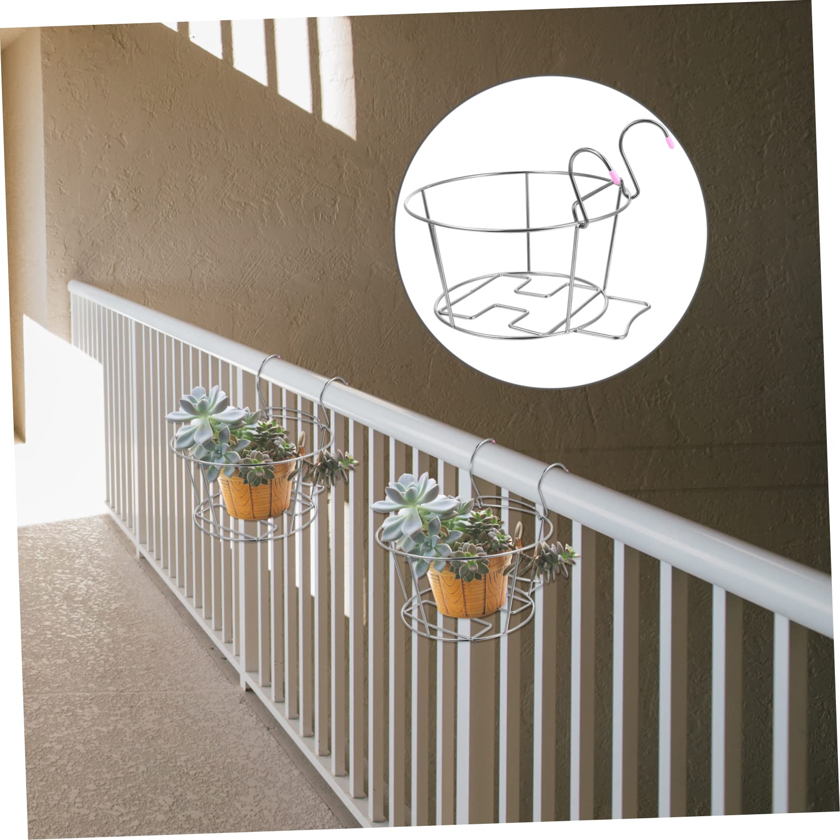 UPKOCH 2 Pezzi Supporto Per Fiori Da Appendere Alla Parete Supporto Per Vasi Da Appendere Ringhiera Alta Supporto Per Fioriere Sospeso Supporto Per Fioriere Sospeso Ringhiera