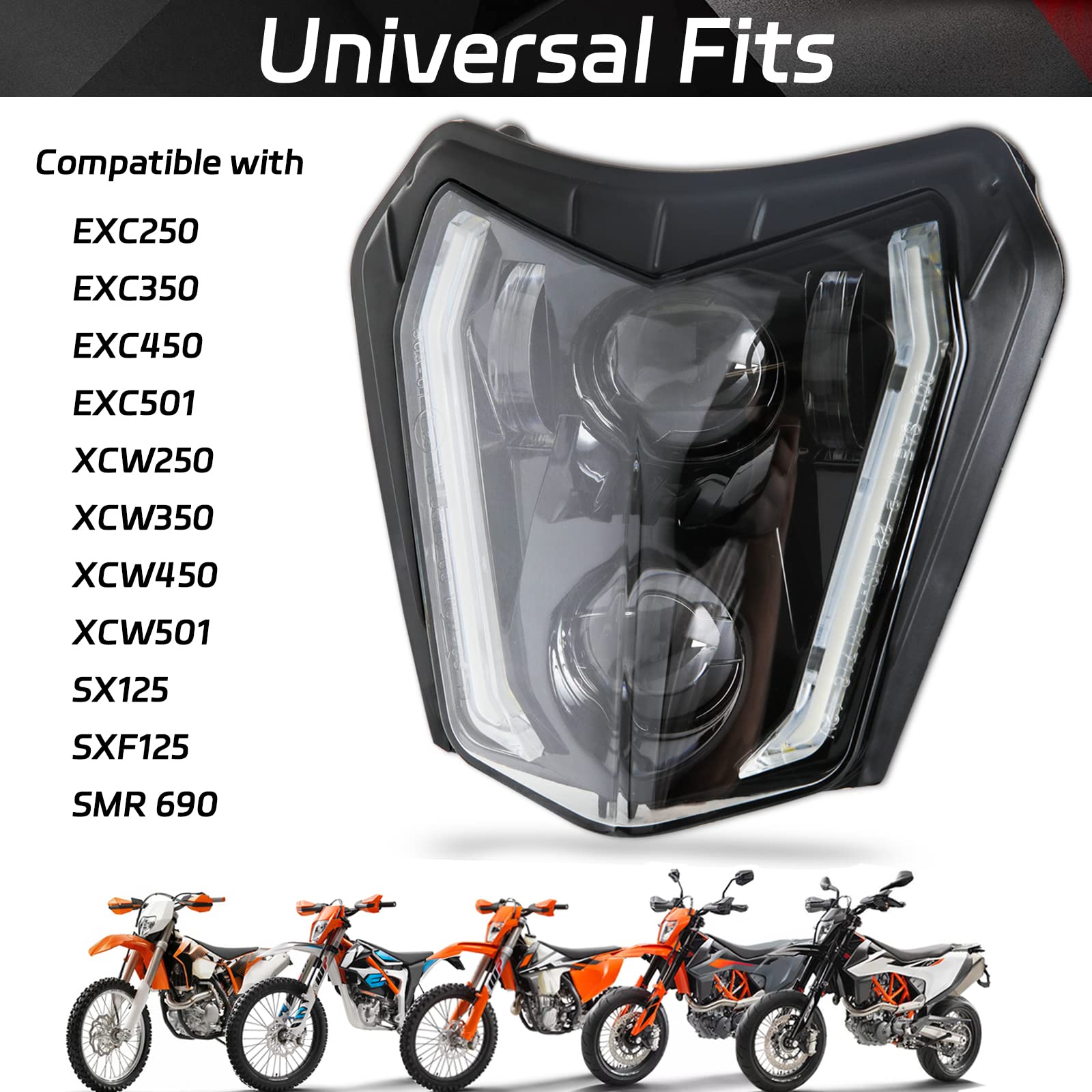 Scheinwerfer LED für KTM EXC XCW SX SXF SMC-R 125