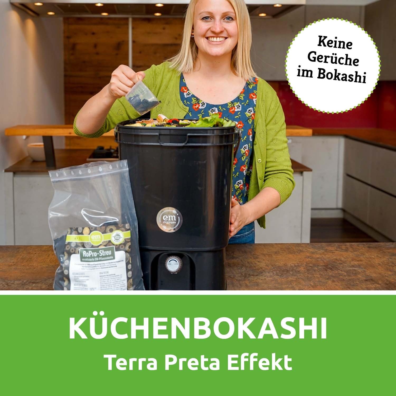 EM-Chiemgau RoPro-Streu 45 L Pflanzenkohle - Wurzelaktivator Bodenaktivator & Kompostbeschleuniger [Voraktiviert mit Effektiven Mikroorganismen] für Terra Preta, Bokashi, Humusaufbau, Garten & Stall