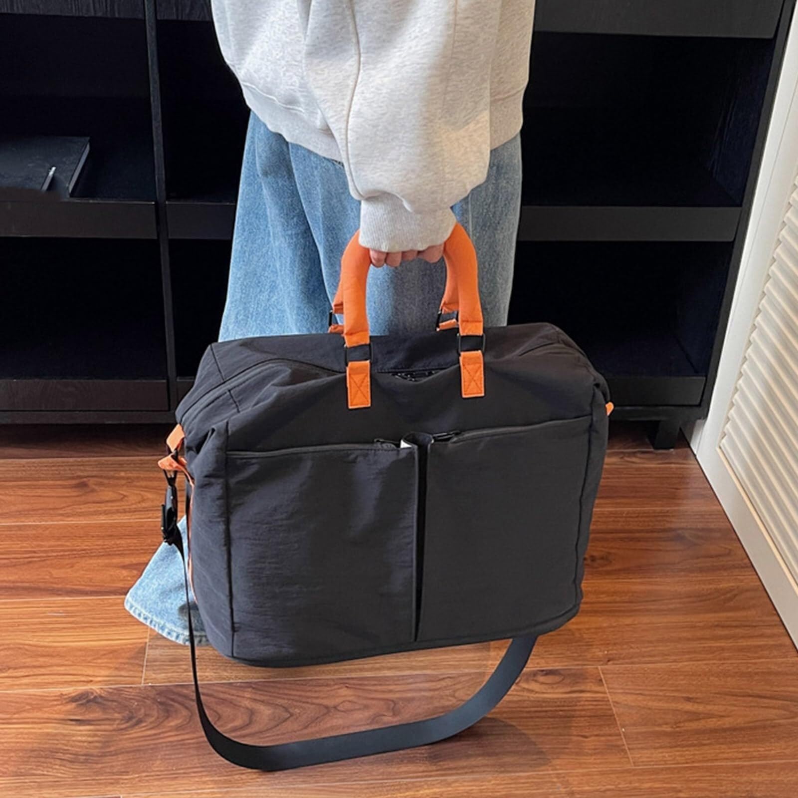 borsone palestra Borsa da palestra pieghevole Borsa da viaggio sportiva di grande capacità Tracolla regolabile