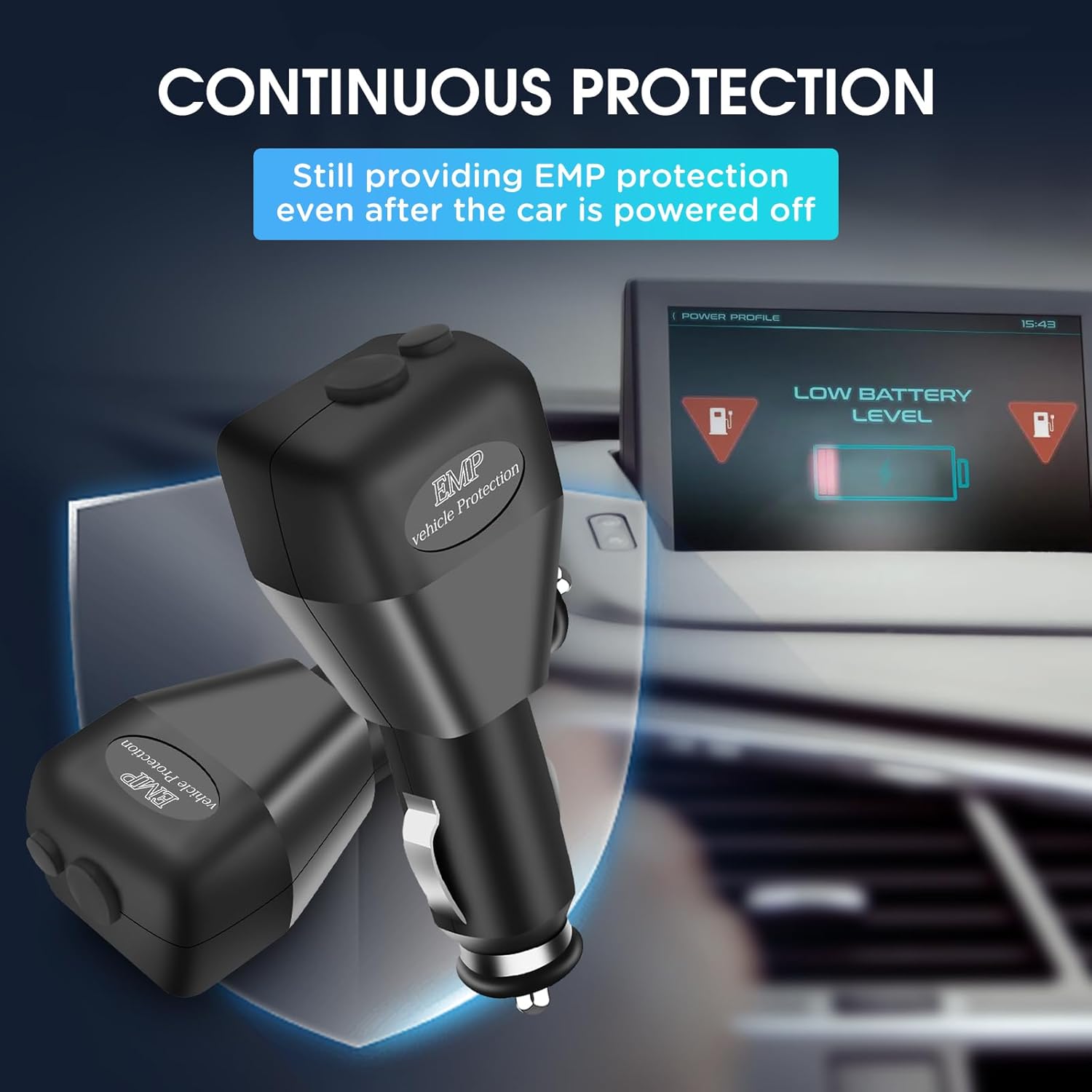 EMP Vehicle Protection, Zuomeng EMP Protector, Lightning, Solar Flare, Surge Protection, Suitable for Cars and Trucks, Easy Installation