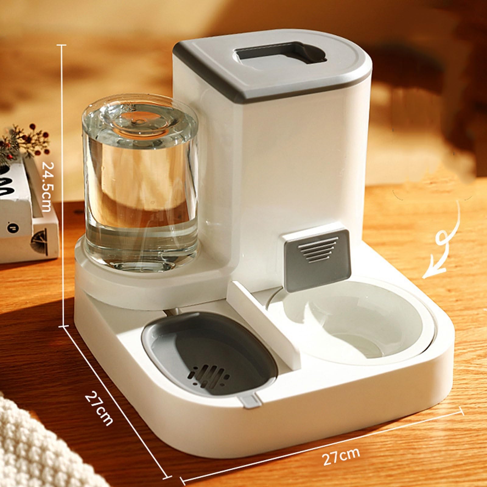 Mangiatoie Alimentatore automatico 2-in-1 domestici e stoccaggio di cibo per animali domestici più acqua rimovibile facile da pulire per cani gatti Articoli per animali