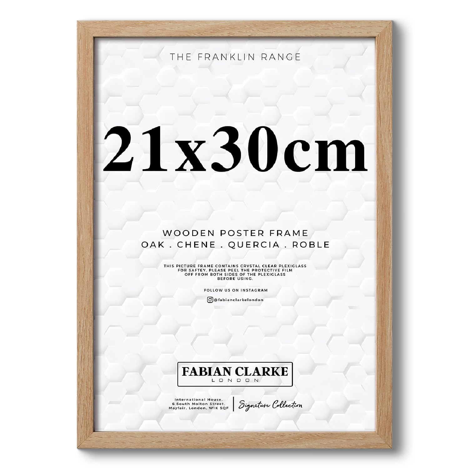 21x30cm Modern Oak Wooden Picture Photo Frame A4 Photo Frame Ideal for Prints and Posters Hang Portrait or Landscape