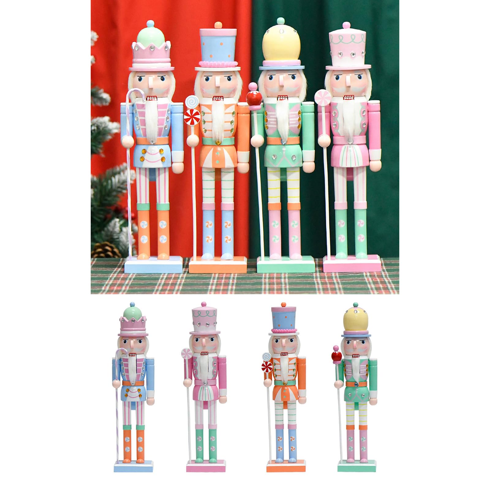 Weihnachtsdekoration, Holz Nussknacker, Soldat, Süßigkeiten Statue, Marionette, Ornament für den Innenbereich, Winter Tischdekoration, Zuhause, Nussknacker Dekorationen