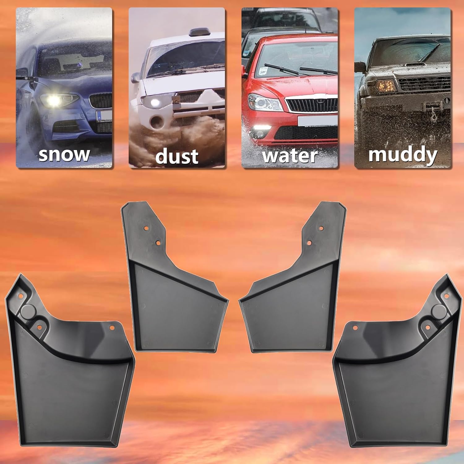XUKEY Mud Flaps for 2025 2024 Toyota Tacoma Accessories All Weather Splash Guard Mudguards Mudflaps Fender Tire Protector Rear Front No Drilling Required,Black OEM-Style(Set of 4)