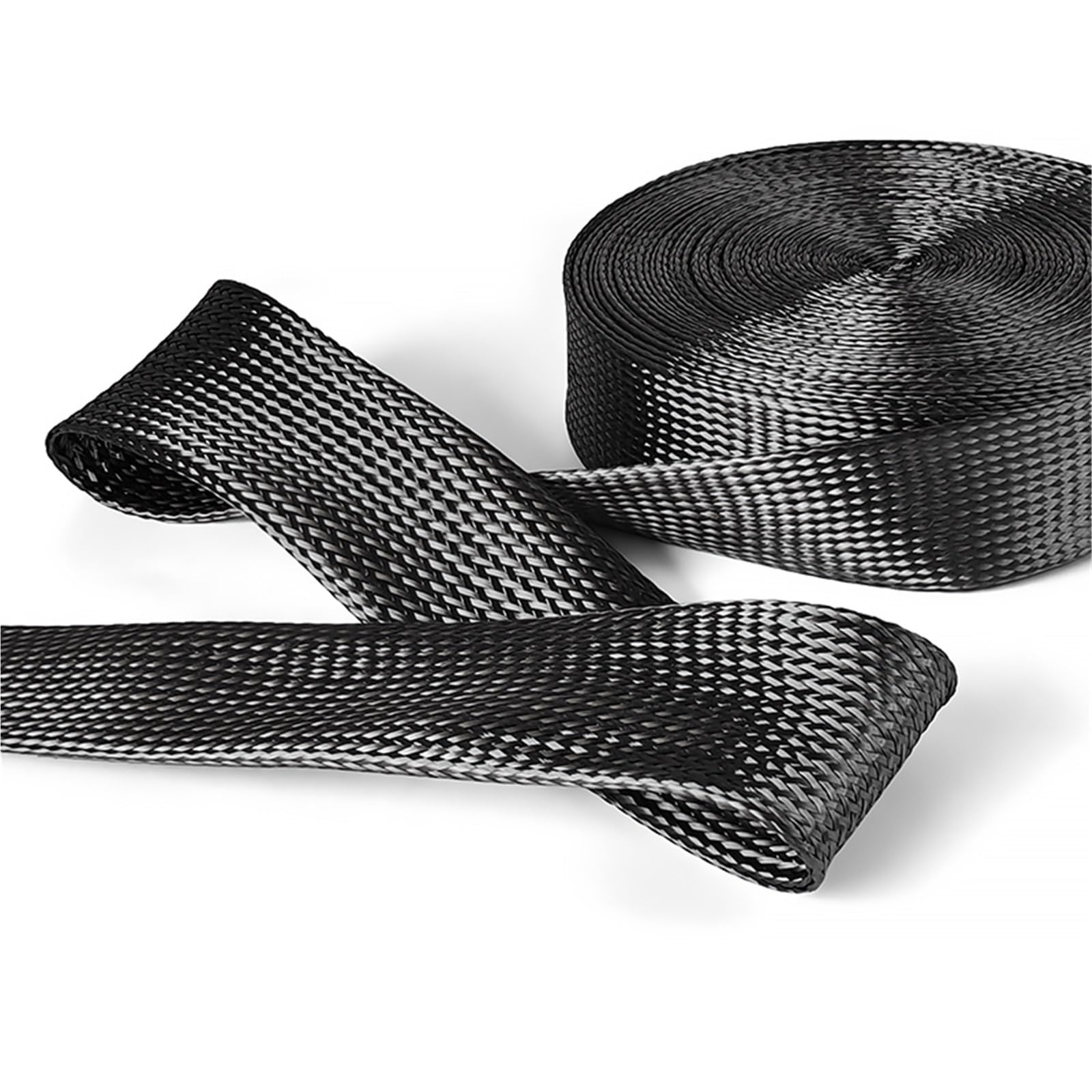 Manguito De Cable Trenzada Protección de Manga Alambre Malla Trenzada Resistente a Altas temperaturas, Tubo Fibra Carbono 2MM-40MM Funda De Cable Trenzado Expandible Pet(40mm,5M)