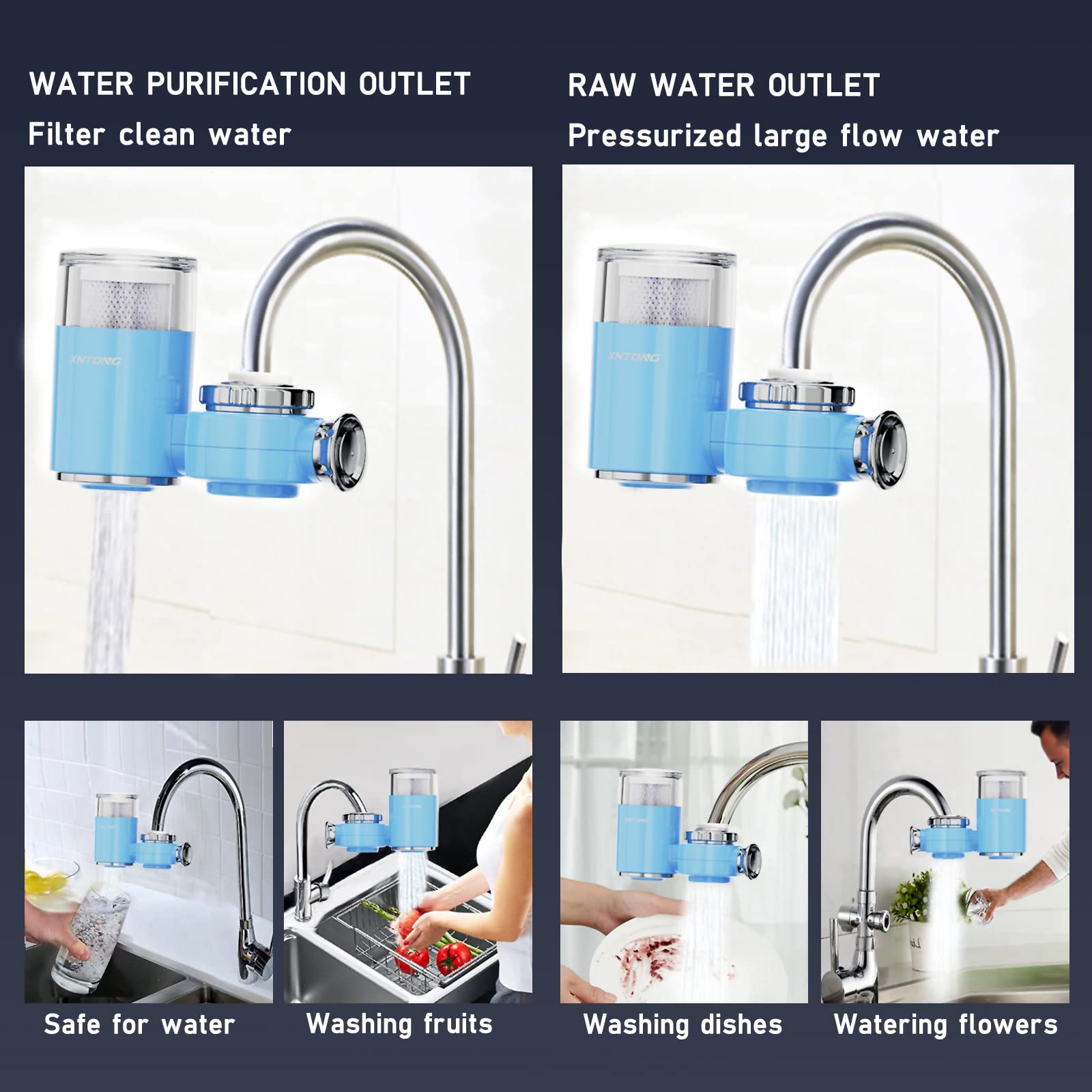 Filtro Acqua Per Rubinetto XNTONG - Con Carbone Attivo, Riduce Cloro E Calcare - Foto 8