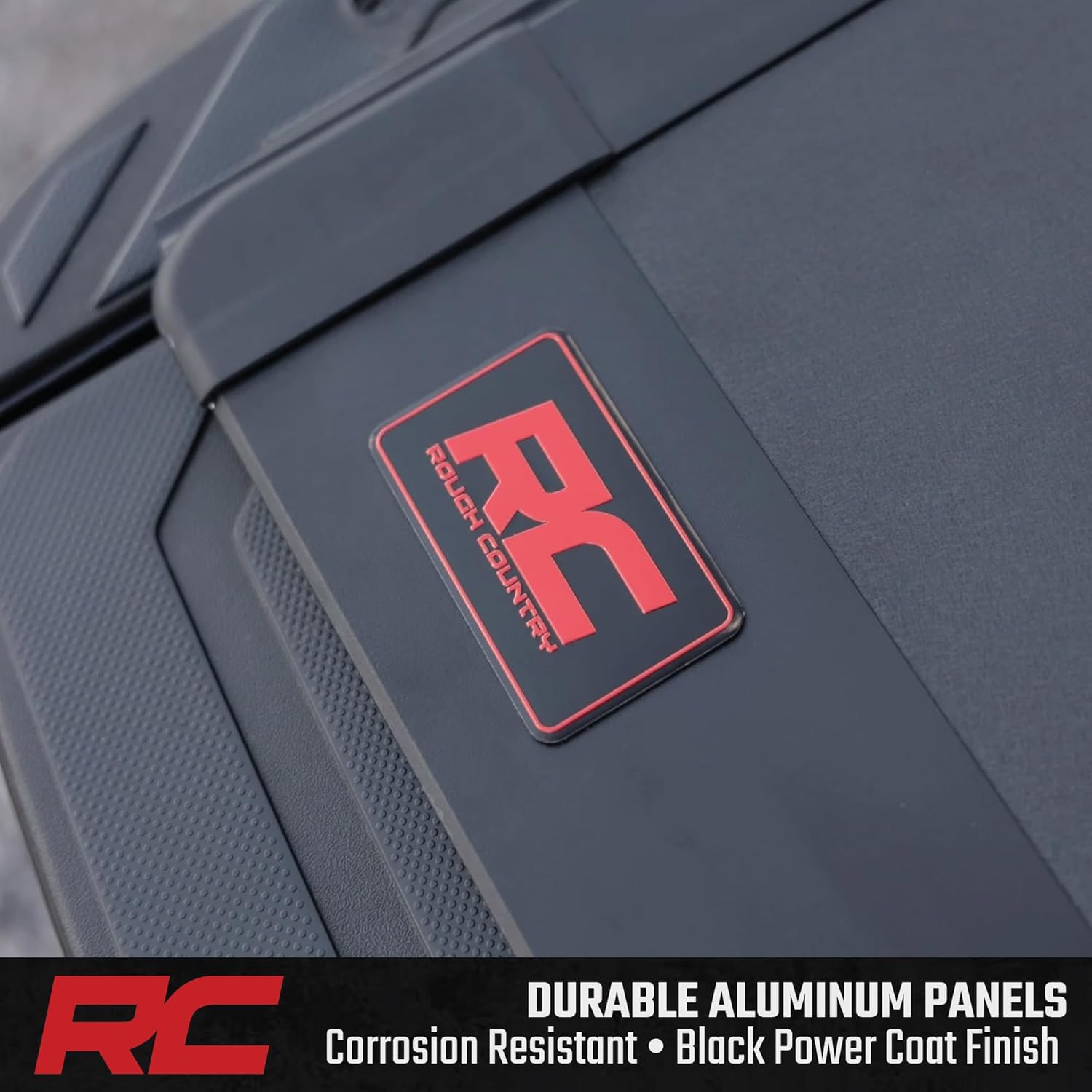 Rough Country Hard Flip-Up Tonneau Cover for Toyota Tacoma (2016-2023) - Flush Folding Aluminum Bed Cover