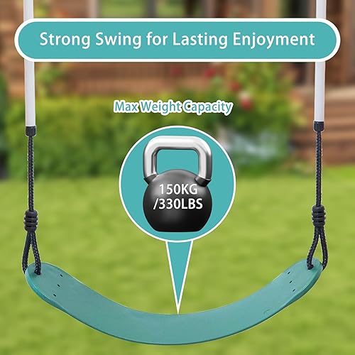 Miniatura 5 de Juego de 2 columpios, asiento de columpio de árbol resistente, soporta 330 libras, adecuado para patio trasero, jardín, parque infantil