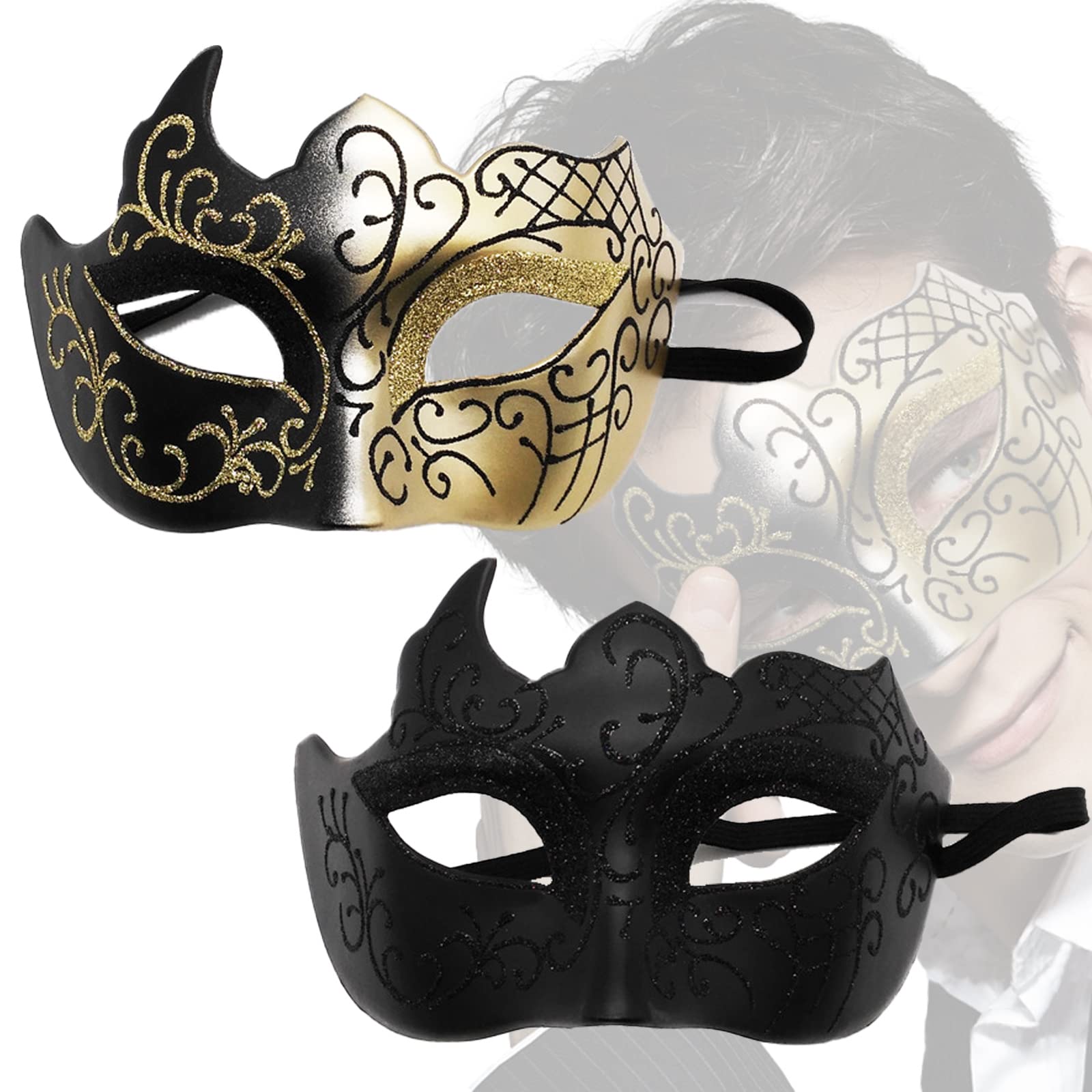 Mask, Venetiaanse masker voor dames en heren, elegante zwarte masker