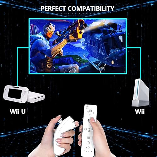 Miniatura 6 de Controller for Wii Remote and Nunchuck, Wireless Controllers Compatible with WiiWii U with Silicone Case and Wrist Strap (Red and Blue)