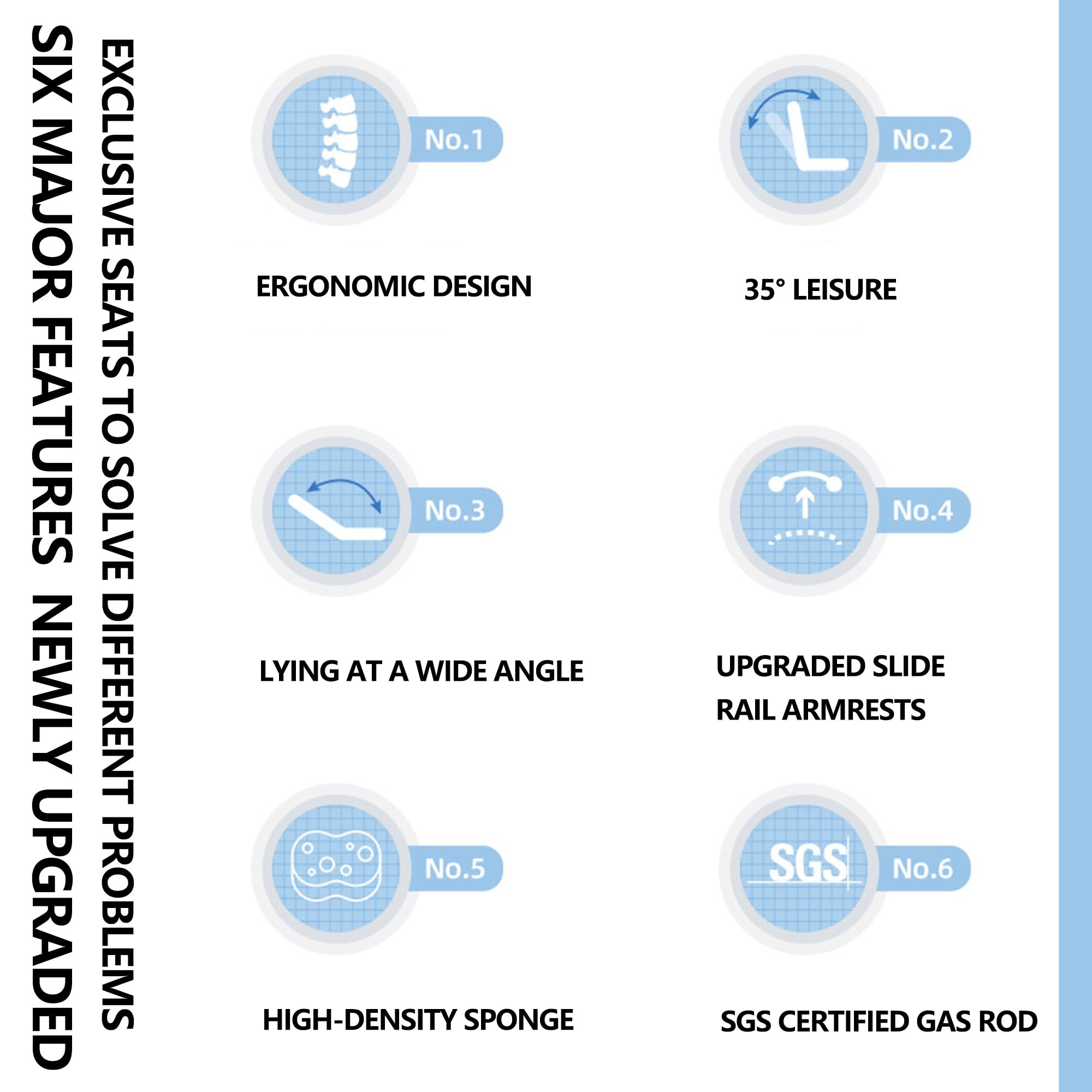 Ergonomiczne krzesło biurowe do gier, komputer domowy, krzesło bujane, obrotowe, regulowane podłokietniki, podparcie lędźwiowe, do domu, biura, nauki, pracy, do salonu, sypialni, hotelu