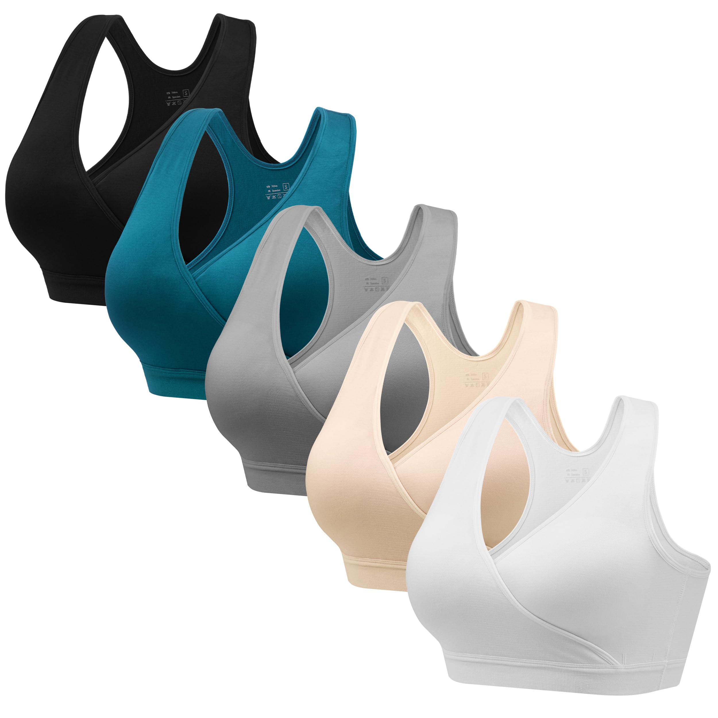 HBselect 3 Pack Women’s Nursing Bra Wireless Seamless Maternity Bra Breastfeeding Bras Bralette with Removable Bra Pads Extenders — view 12