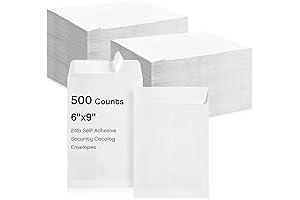 Premium Catalog Mailing Envelopes in 6x9 Inches (White, 500 Pack)