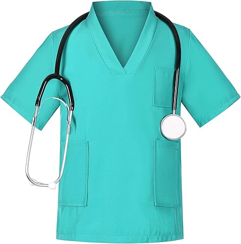 Miniatura 4 de SIZGAROOT Disfraz de médico para niños, disfraz de médico para niñas y niños, disfraz de fiesta de Halloween