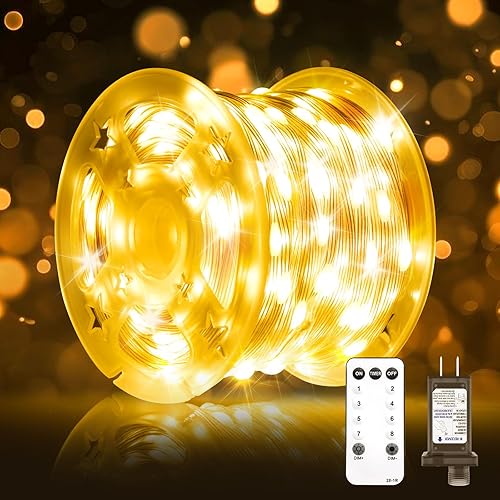 Soiarllt Tira de luces LED de 206 pies, 600 luces LED para exteriores, luces de hadas enchufables, luces de Navidad impermeables, 8 modos de luces disponible en Yaxa Guatemala