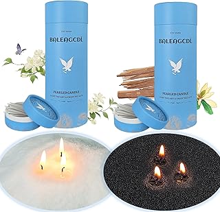 36 Oz with 60 Wicks - Gardenia Scented White Sand Candles and Sandalwood Scented Black Pearled Candle Lasts up to 120 Hours for Candle Making