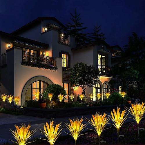 Miniatura 2 de Idefair Luces solares de flores decorativas para exteriores, paquete de 2 luces solares de estaca de jardín para patio, césped, patio, camino