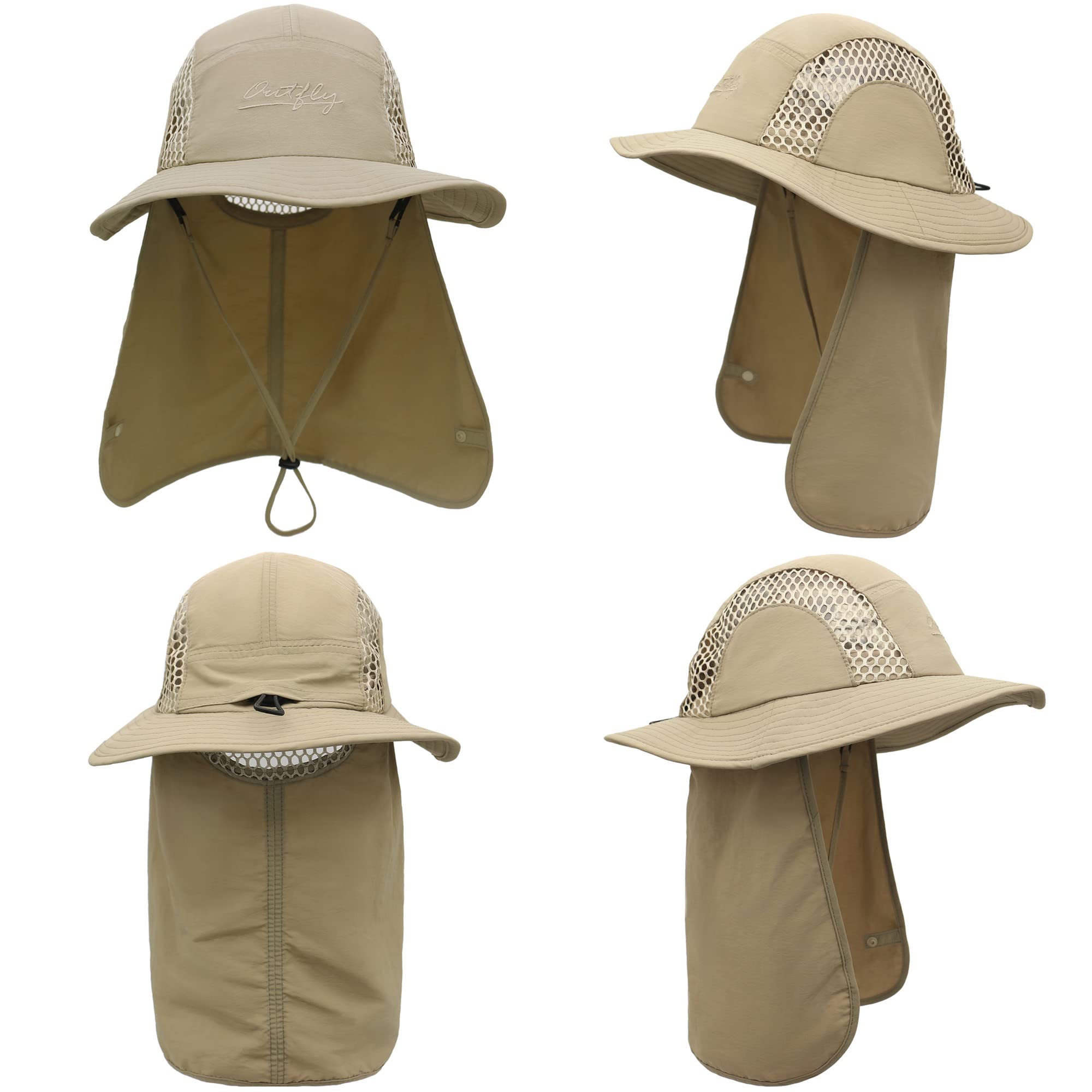 Unisex Cappello da Sole Safari con Protezione per Collo 25cm Extra Lunga e Tesa Larga da 11cm Protezione UV Traspirante Cappello da legionario per all'aperto Pesca Campeggio 56-60