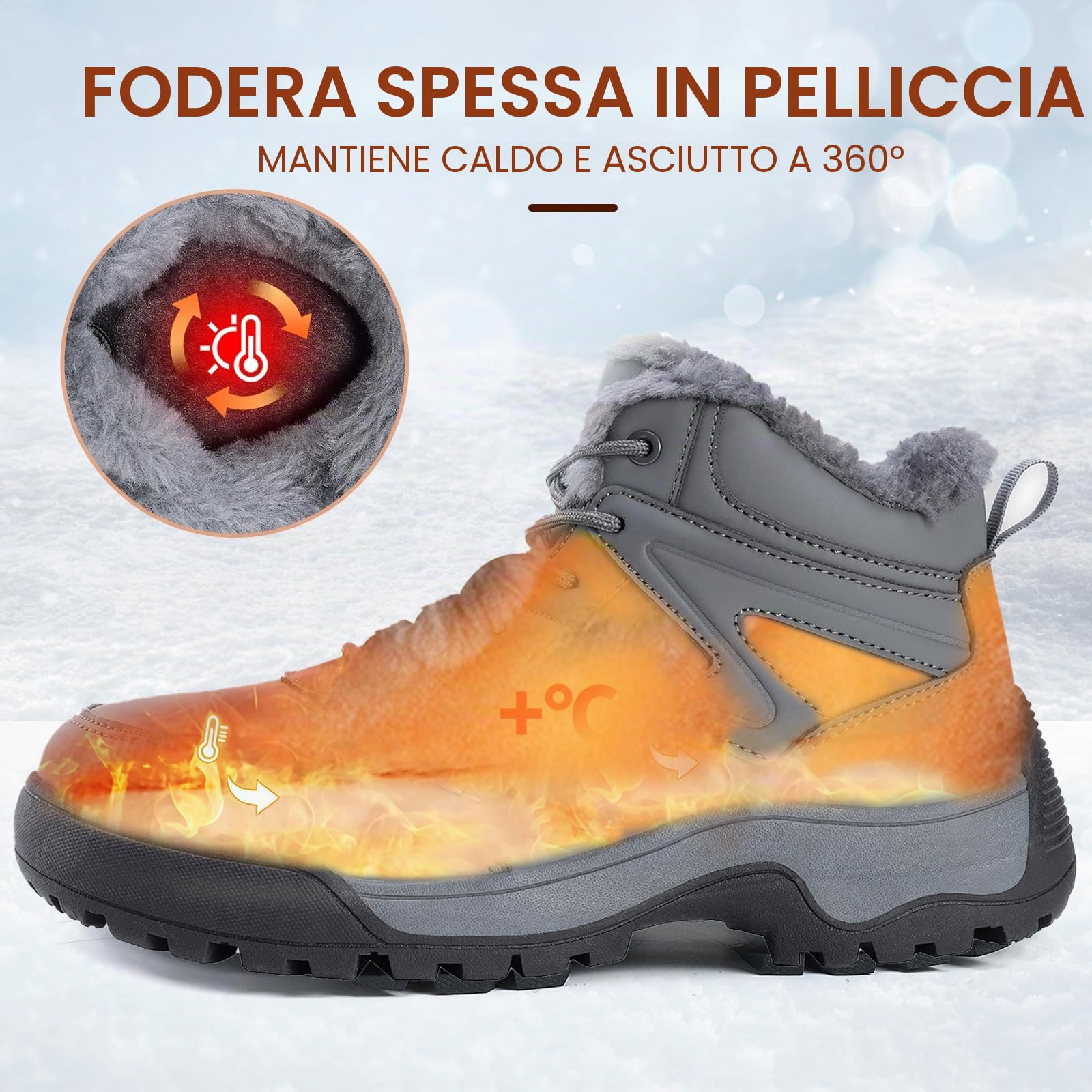 Stivali da neve invernali da donna caldi stivaletti da esterno leggeri a metà polpaccio alla moda in pelliccia sintetica