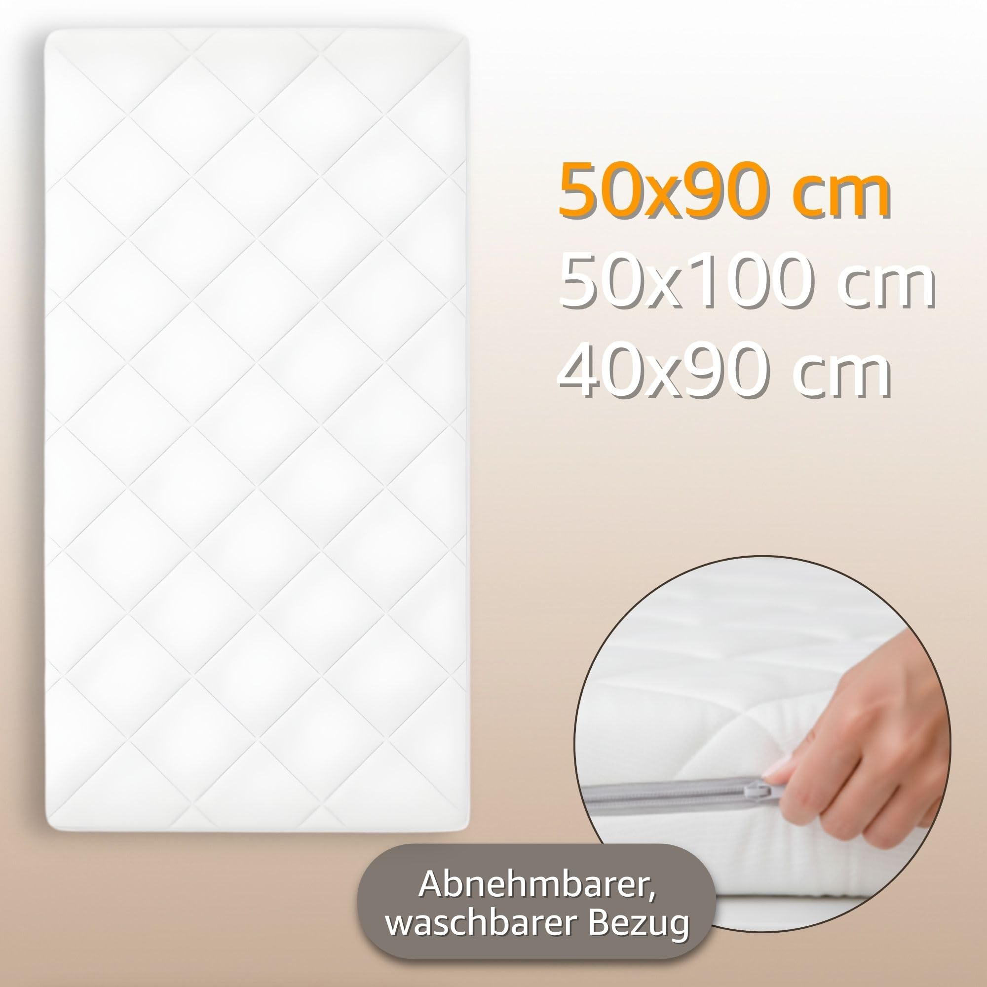 Totsy Baby Matelas cododo 90x50 cmpour nacelle Berceau couffin bébé Naissance Enfant Poussette Landau Rectangle Parc Nouveau-né Nourrisson Confortable – Respirant & Lavable 90 x 50 Oeko-Tex
