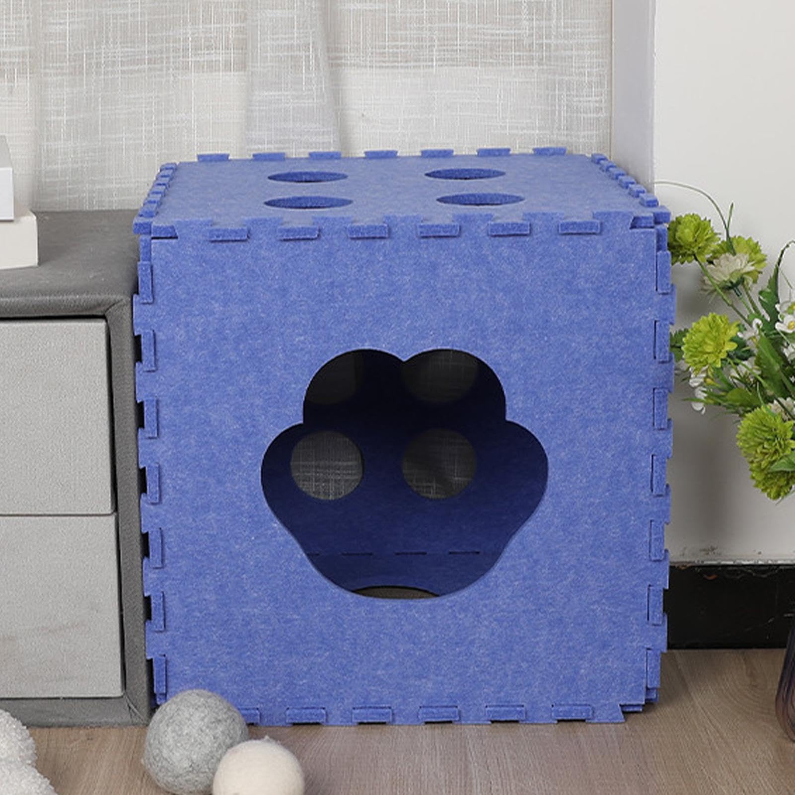 para gatos, cueva para gatos de fieltro, de cama en forma de rompecabezas de fieltro | Escondite para gatos, casas y apartamentos para gatos, cubos para gatos para interiores, tabla de | Suave Cachorros y de 5 a 10 Kilogramos, para Juegos en Interiores y