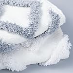 PANOD Super Soft Farmhouse Decorative Plush Throw Pillow Covers 12 x 20 Grey,Solid Diamond Pattern Tufted with Tassels Modern Accent Boho Lumbar Cushion Cover Pillow Case for Couch Sofa