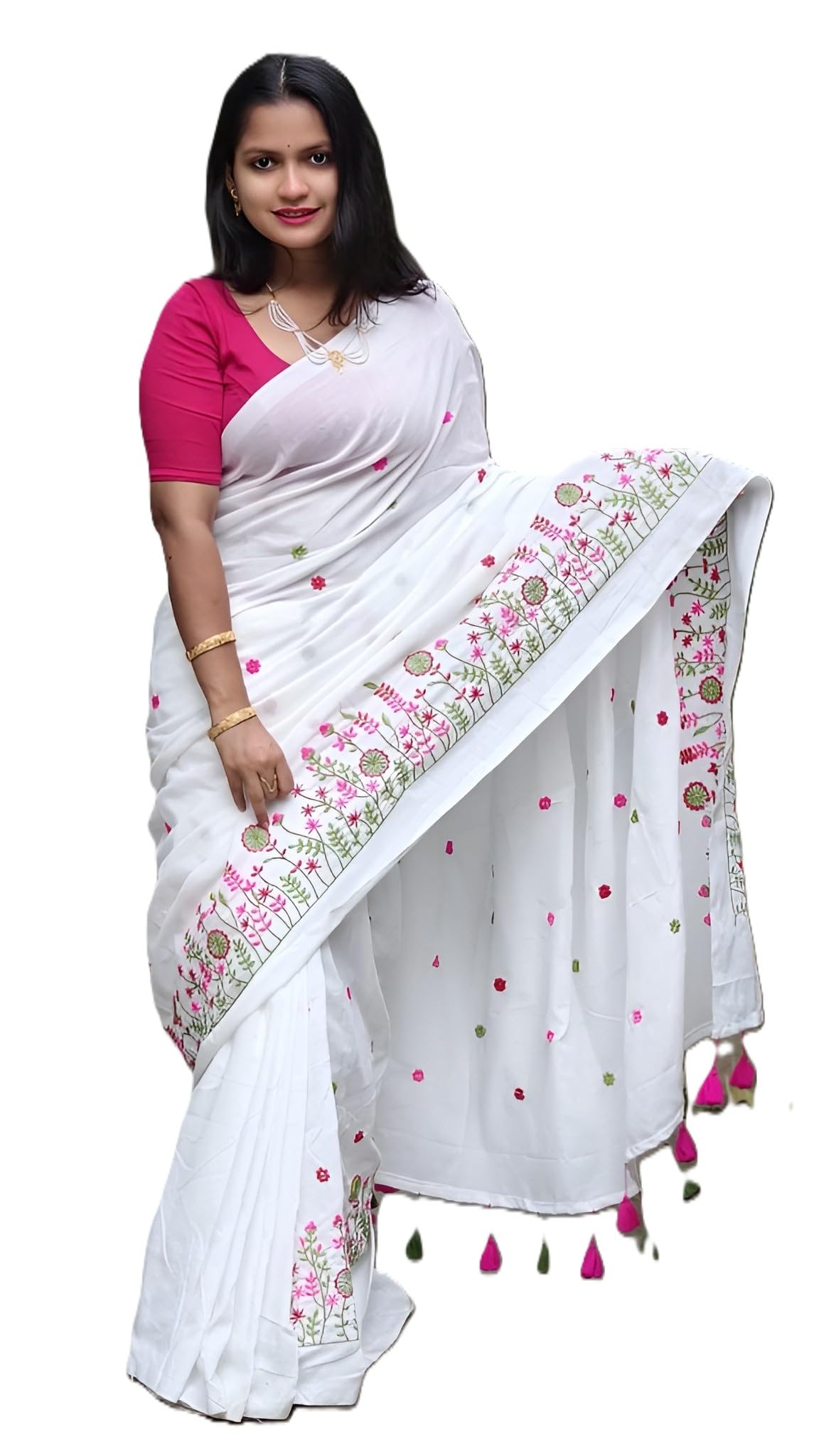 rnn saree Women's Traditional Bengal Handloom Pure Cotton Saree-picture-20