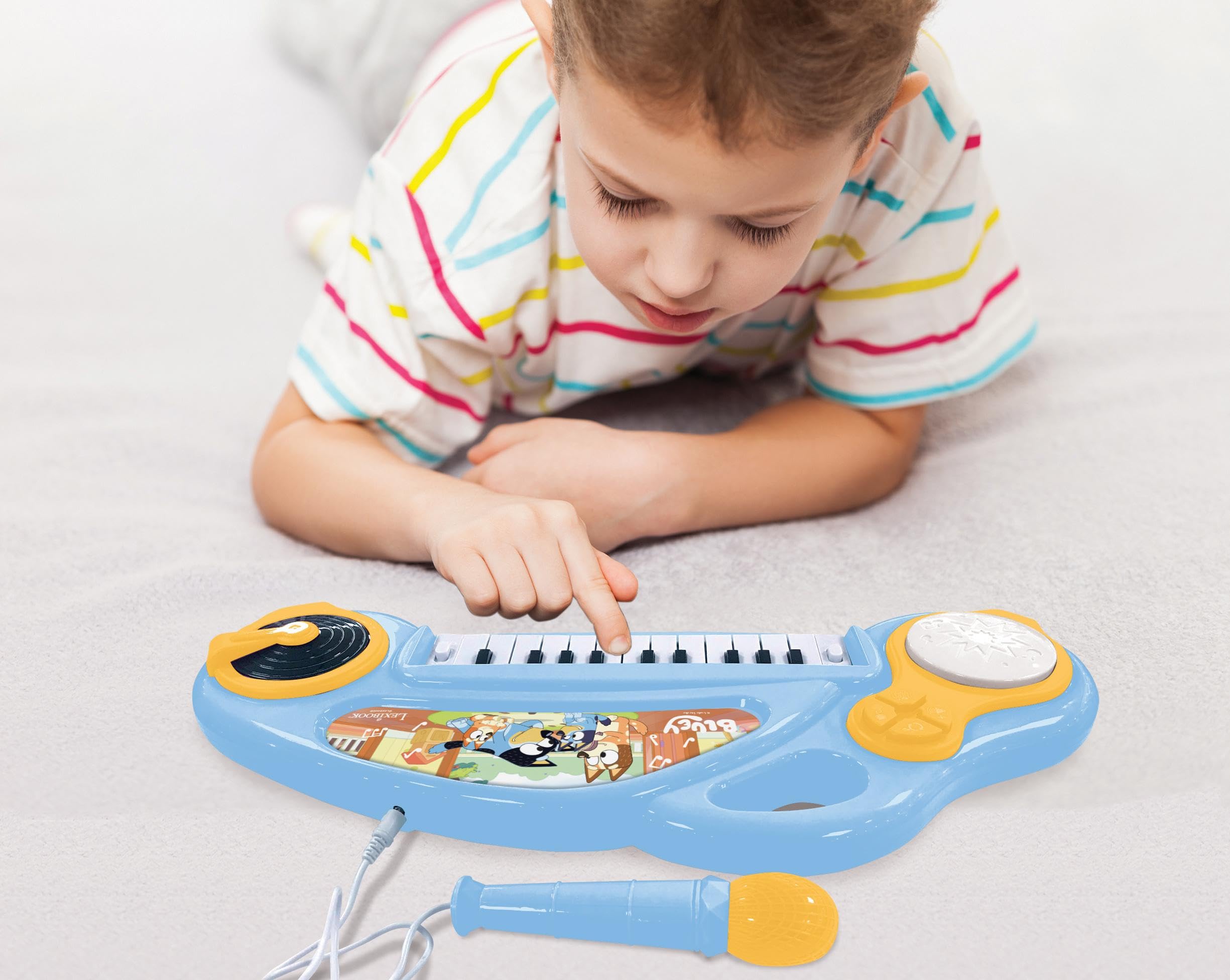 LEXIBOOK, Bluey, Electronic Piano for Children with Light Effects Blue Yellow, K704BYLXB, Compact/Small - Image 3