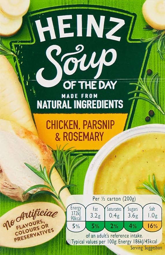 Heinz Soup of the Day Chicken, Parsnip & Rosemary Soup, 400g Amazon