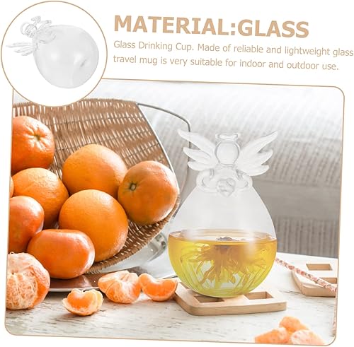 Miniatura 9 de Vaso de cristal de jugo de ángel Botella de agua de vidrio Contenedor de agua transparente Vaso para beber Taza de leche decorativa Taza de agua