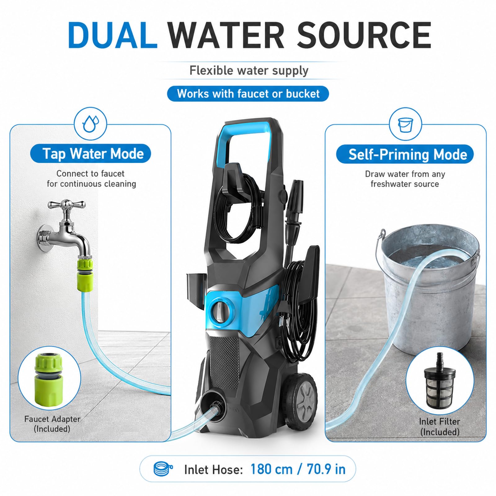 Idropulitrice Elettrica 150Bar per Auto, Moto e Giardino