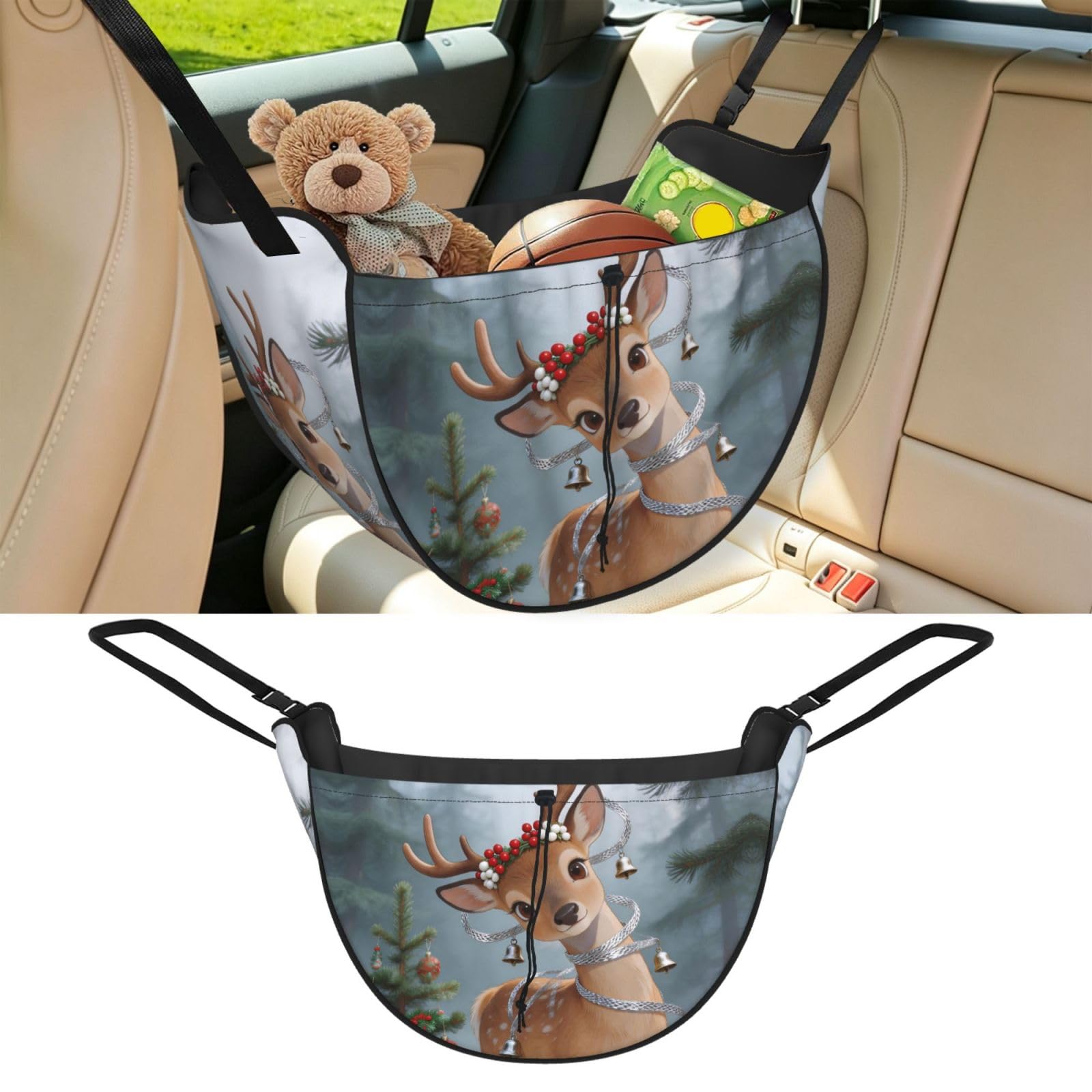 Cntdbu Black Deer Princess Car Seat Organizer-Backseat Storage Bag For Travel