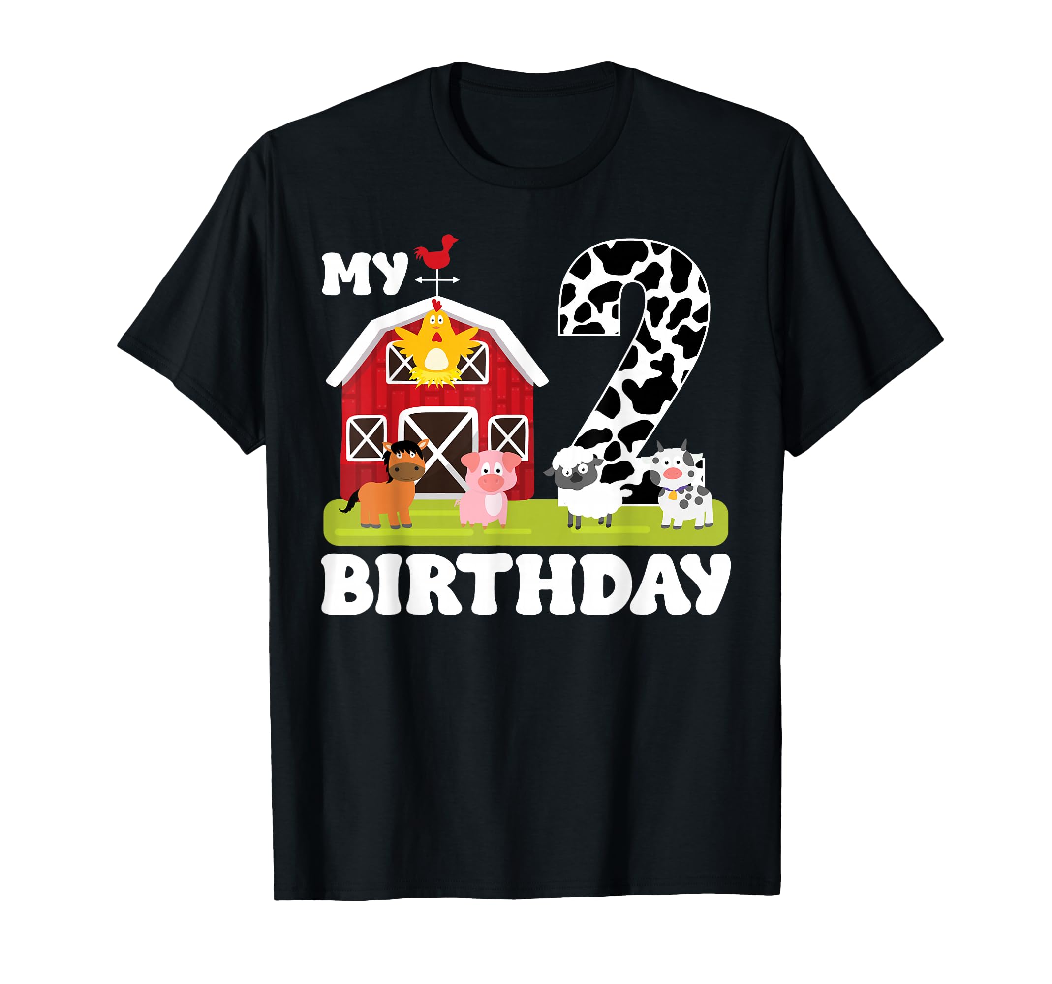 My 2nd Birthday Farm Animals Bday Party Celebration Kids T-Shirt