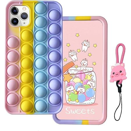 Amazon Com Mme Fidgets Case For Iphone 5 5s 5c Se 16 Pop It Phone Case Cute Fun Funny Soft Silicone Cover For Girls Kids Women 3d Cartoon Character Kawaii Bubble Cases With Pink Pig Lanyard