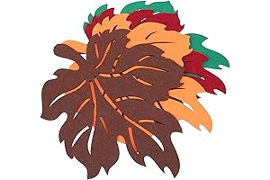 4pcs Felt Maple Leaf Placemats for Fall Table Decor