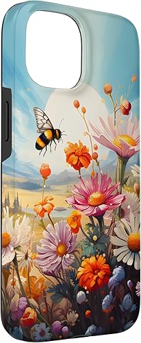 Vista 12 de Funda para iPhone 13 Pro Lively Bee en Sunny Meadow of Wildflowers