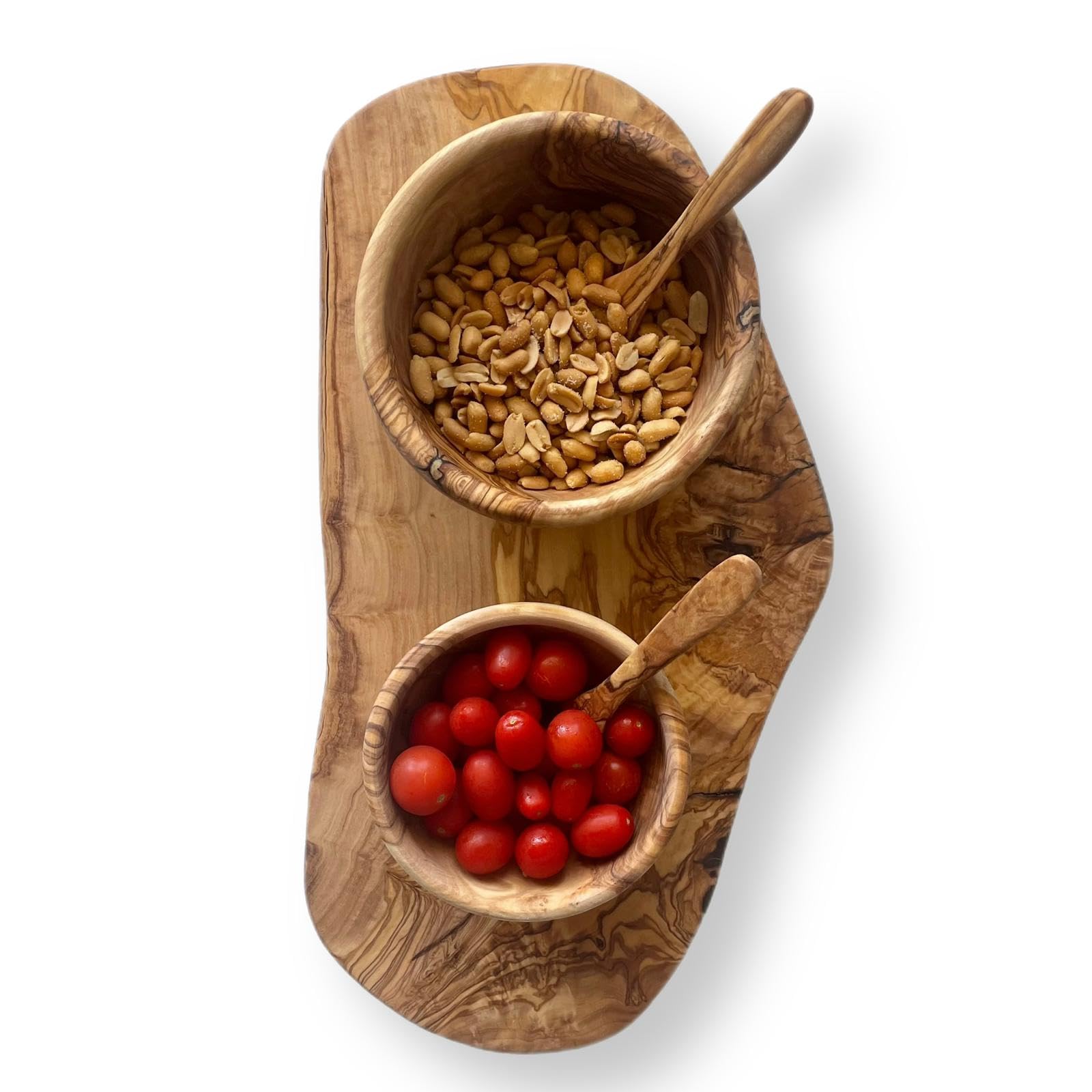 Planche à découper en bois d'olivier TL02 DALISTORE, plateau apéritif 42 cm rustique