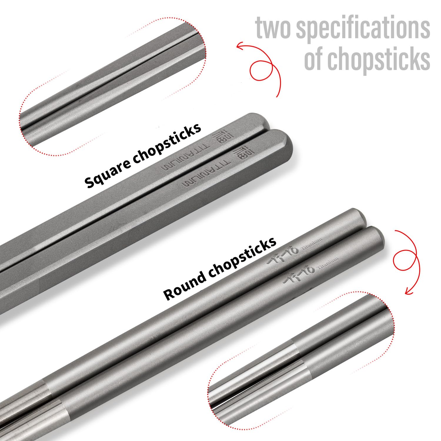 TiTo Solid Titanium Chopsticks for Camping Picnic and Hiking Reusable Lightweight Outdoor Tableware 1 Pairs (6x215mm) — Amazon image 3