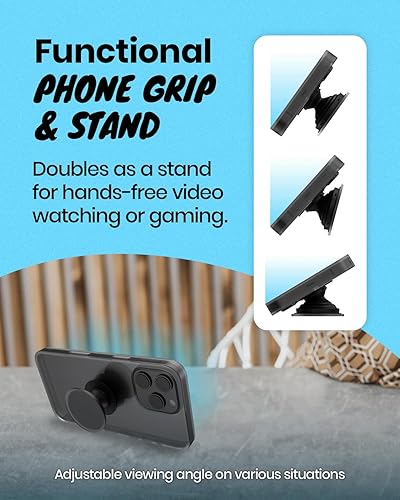 Miniatura 6 de Linda briqueta de dibujos animados acrílico multifuncional plegable extensible teléfono móvil agarre y soporte (negro)