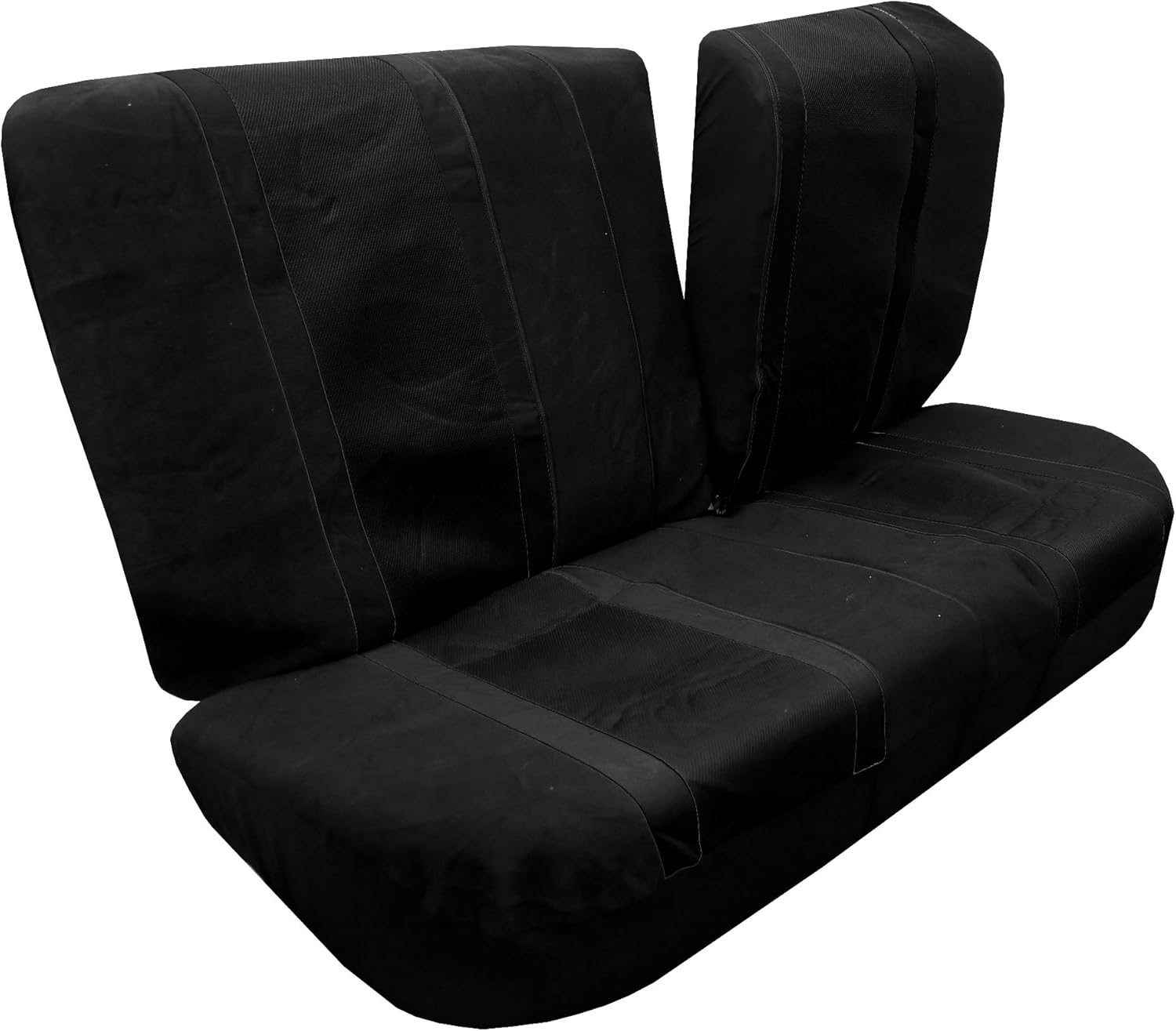 FH Group Automotive Car Seat Covers Sports Full Set Black Seat Covers, Airbag and Split Rear Universal Fit Interior Accessories for Cars Trucks and SUV with Car Accessories,Car Seat Protector