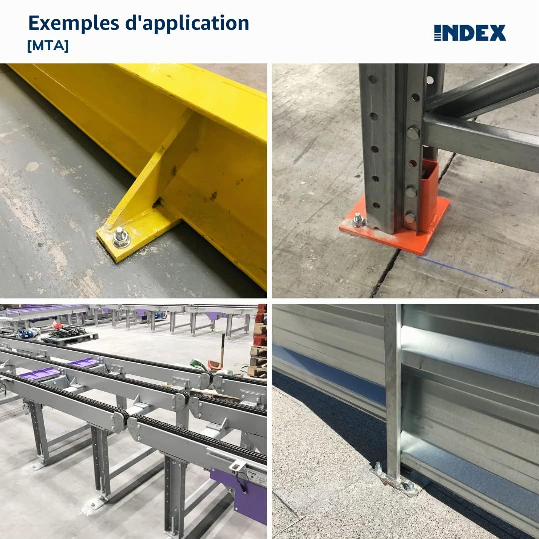 Index Fixing Systems MTA Lot de 50 fixations mâle pour charges élevées (zinguées), AM12180