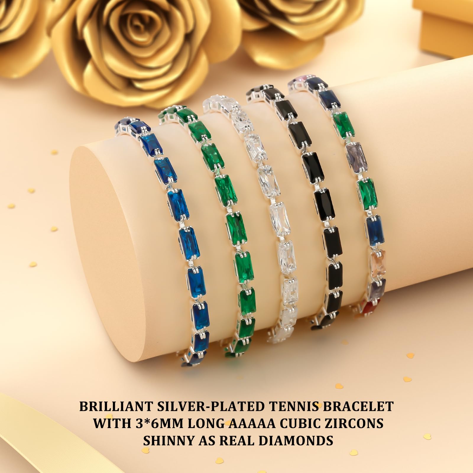 J.Fée Regalo per Lei Regalo Donna, Bracciale Donna Argento 925 con 5A Sparkle Zircone Bracciale Tennis Bracciali Argento Bracciali Donna Argento Gioielli Donna Regali Donna per Mamma Lei